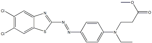 5,6-ジクロロ-2-[4-[N-エチル-N-(2-メトキシカルボニルエチル)アミノ]フェニルアゾ]ベンゾチアゾール 化学構造式