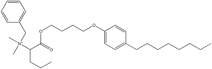 N,N-Dimethyl-N-benzyl-N-[1-[[4-(4-octylphenyloxy)butyl]oxycarbonyl]butyl]aminium Structure