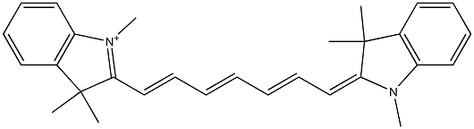 1,3,3-Trimethyl-2-[7-[(1,3,3-trimethyl-1,3-dihydro-2H-indole)-2-ylidene]-1,3,5-heptatrienyl]-3H-indole-1-ium,,结构式