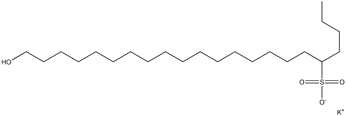 22-Hydroxydocosane-5-sulfonic acid potassium salt,,结构式