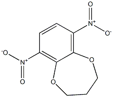 6,9-ジニトロ-3,4-ジヒドロ-2H-1,5-ベンゾジオキセピン 化学構造式