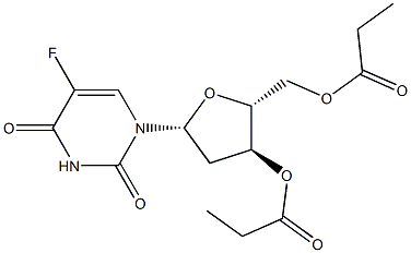 3'-O,5'-O-ジプロピオニル-2'-デオキシ-5-フルオロウリジン 化学構造式
