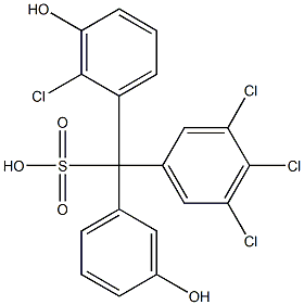 (2-Chloro-3-hydroxyphenyl)(3,4,5-trichlorophenyl)(3-hydroxyphenyl)methanesulfonic acid Struktur