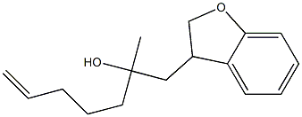 1-メチル-1-[(2,3-ジヒドロベンゾフラン)-3-イルメチル]5-ヘキセン-1-オール 化学構造式
