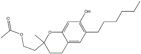 Acetic acid [2-[(3,4-dihydro-7-hydroxy-6-hexyl-2-methyl-2H-1-benzopyran)-2-yl]ethyl] ester Struktur
