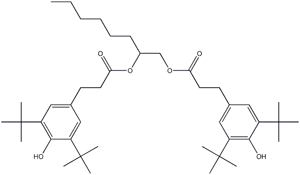 Bis[3-(3,5-di-tert-butyl-4-hydroxyphenyl)propionic acid]1,2-octanediyl ester,,结构式