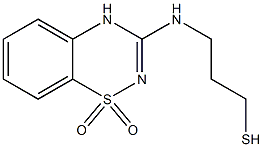 3-[(3-メルカプトプロピル)アミノ]-4H-1,2,4-ベンゾチアジアジン1,1-ジオキシド 化学構造式