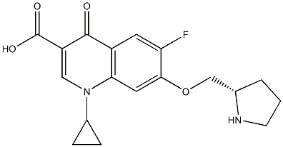 7-[[(2S)-2-Pyrrolidinyl]methoxy]-1-cyclopropyl-6-fluoro-1,4-dihydro-4-oxoquinoline-3-carboxylic acid Structure