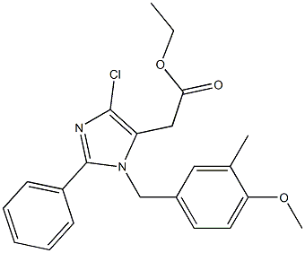1-(4-Methoxy-3-methylbenzyl)-4-chloro-2-phenyl-1H-imidazole-5-acetic acid ethyl ester 结构式