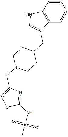 4-[[4-[(1H-Indol-3-yl)methyl]piperidino]methyl]-N-methylsulfonyl-2-thiazolamine Struktur