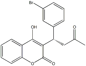 4-Hydroxy-3-[(1S)-3-oxo-1-(3-bromophenyl)butyl]-2H-1-benzopyran-2-one,,结构式