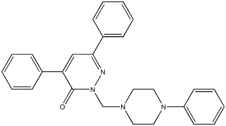 4,6-Diphenyl-2-[(4-phenylpiperazino)methyl]pyridazin-3(2H)-one 结构式