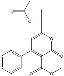 2-Oxo-4-phenyl-6-(1-acetoxy-1-methylethyl)-2H-pyran-3-carboxylic acid methyl ester