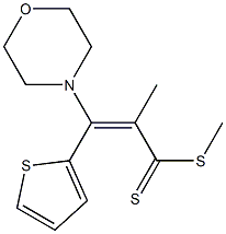 3-(モルホリン-4-イル)-3-(2-チエニル)-2-メチルプロペンジチオ酸メチル 化学構造式