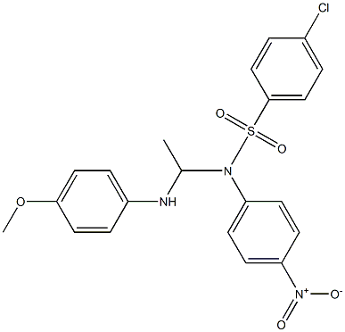 N-[1-[(4-メトキシフェニル)アミノ]エチル]-N-(4-ニトロフェニル)-4-クロロベンゼンスルホンアミド 化学構造式