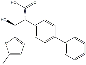 (2R,3S)-2-(4-Phenylphenyl)-3-hydroxy-3-(5-methyl-2-thienyl)propionic acid,,结构式