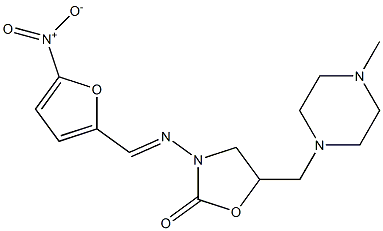 5-(4-Methyl-1-piperazinylmethyl)-3-(5-nitrofurfurylideneamino)-2-oxazolidinone,,结构式