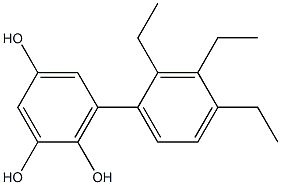 6-(2,3,4-トリエチルフェニル)ベンゼン-1,2,4-トリオール 化学構造式