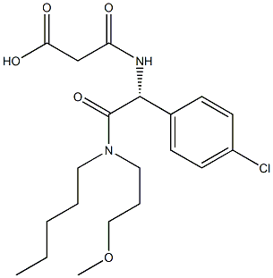 3-[[(R)-1-(4-クロロフェニル)-2-[(3-メトキシプロピル)ペンチルアミノ]-2-オキソエチル]アミノ]-3-オキソプロパン酸 化学構造式