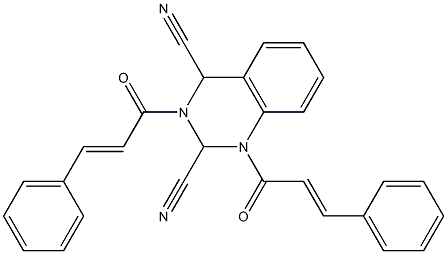 1,3-Di(3-phenylpropenoyl)-1,2,3,4-tetrahydroquinazoline-2,4-dicarbonitrile Structure