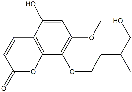 5-Hydroxy-7-methoxy-8-(4-hydroxy-3-methylbutoxy)coumarin Structure