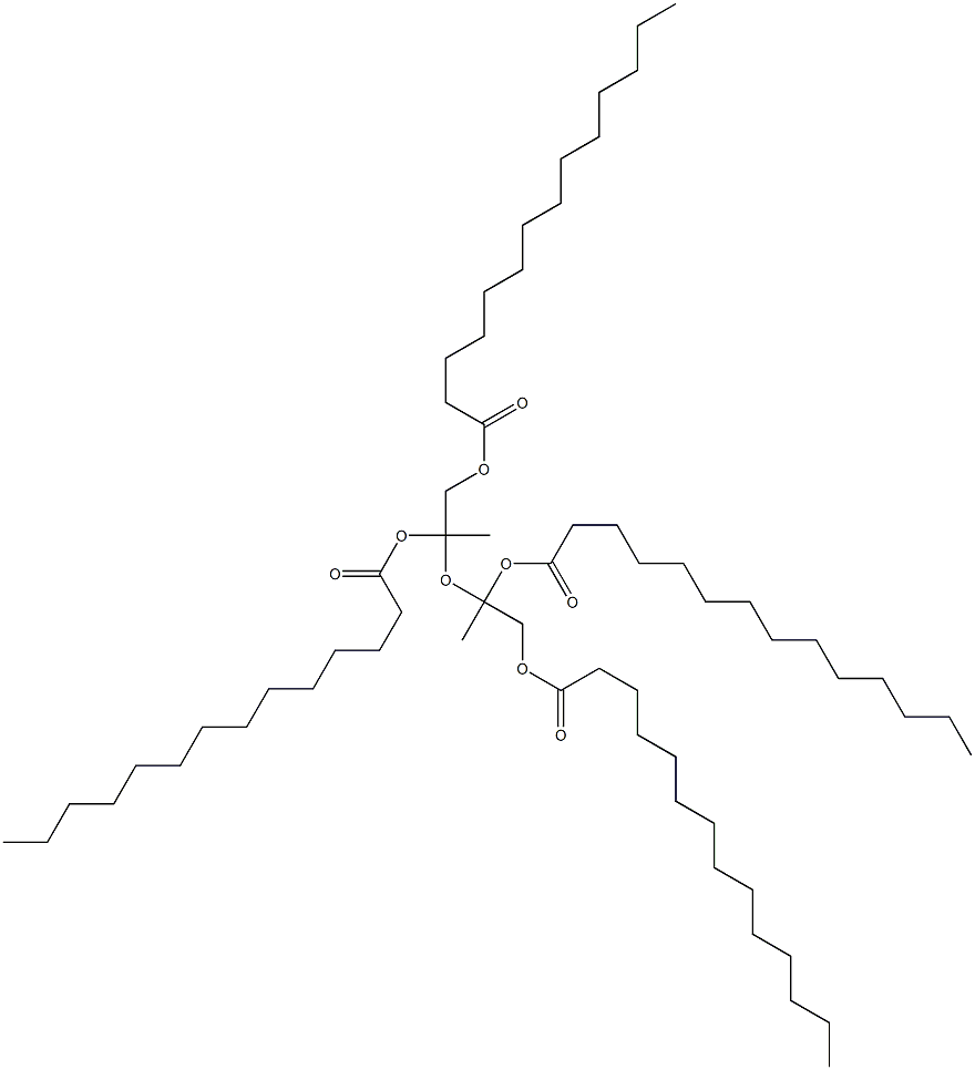 Tetrakistetradecanoic acid (2,2'-oxybispropane)-1,1',2,2'-tetryl ester Struktur