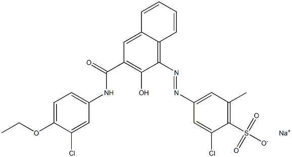 2-Chloro-6-methyl-4-[[3-[[(3-chloro-4-ethoxyphenyl)amino]carbonyl]-2-hydroxy-1-naphtyl]azo]benzenesulfonic acid sodium salt