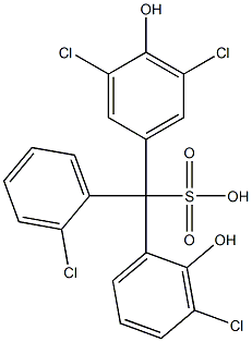 (2-Chlorophenyl)(3-chloro-2-hydroxyphenyl)(3,5-dichloro-4-hydroxyphenyl)methanesulfonic acid Structure