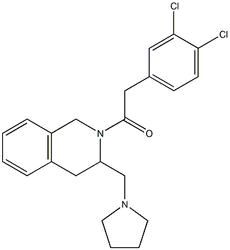 2-[(3,4-Dichlorophenyl)acetyl]-1,2,3,4-tetrahydro-3-[(1-pyrrolidinyl)methyl]isoquinoline,,结构式