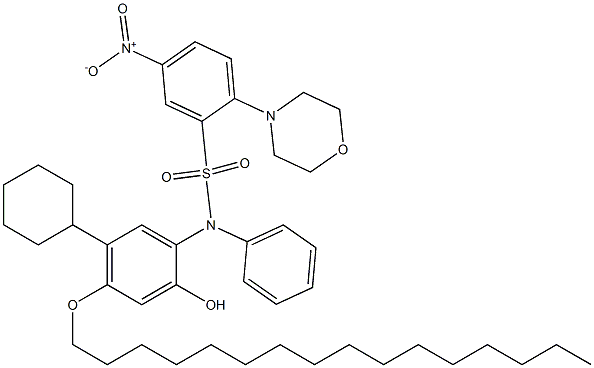 N-(5-Cyclohexyl-4-hexadecyloxy-2-hydroxyphenyl)-2-morpholino-5-nitrobenzenesulfonanilide Struktur