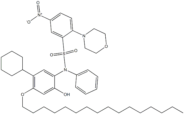 N-(5-Cyclohexyl-4-hexadecyloxy-2-hydroxyphenyl)-2-morpholino-5-nitrobenzenesulfonanilide Structure