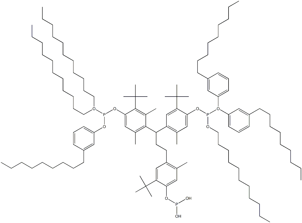 [3-Methyl-1,1,3-propanetriyltris(2-tert-butyl-5-methyl-4,1-phenyleneoxy)]tris(phosphonous acid)O,O',O'-triundecyl O,O'',O''-tris(3-nonylphenyl) ester|