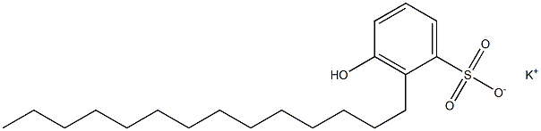 3-Hydroxy-2-tetradecylbenzenesulfonic acid potassium salt Struktur