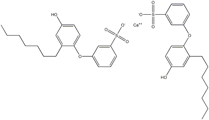 Bis(4'-hydroxy-2'-heptyl[oxybisbenzene]-3-sulfonic acid)calcium salt,,结构式