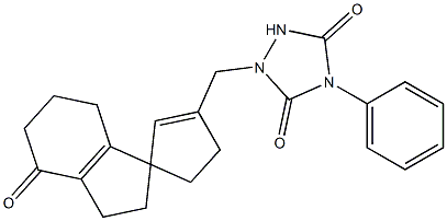 1'-[[(Tetrahydro-3,5-dioxo-4-phenyl-1H-1,2,4-triazol)-1-yl]methyl]-2,3,6,7-tetrahydrospiro[1H-indene-1,3'-cyclopentan]-1'-en-4(5H)-one Struktur