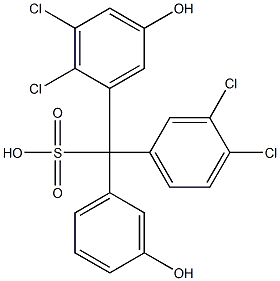 (3,4-Dichlorophenyl)(2,3-dichloro-5-hydroxyphenyl)(3-hydroxyphenyl)methanesulfonic acid,,结构式