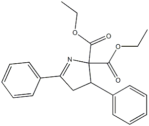 3,5-ジフェニル-3,4-ジヒドロ-2H-ピロール-2,2-ジカルボン酸ジエチル 化学構造式