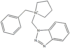 1-Benzyl-1-(1H-benzotriazol-1-ylmethyl)pyrrolidinium Structure