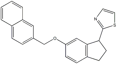 2,3-Dihydro-6-[(2-naphthalenyl)methoxy]-1-(2-thiazolyl)-1H-indene Structure