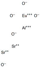 Distrontium europium aluminum pentaoxide Struktur