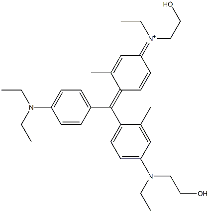 N-[4-[[4-(Diethylamino)phenyl][4-[ethyl(2-hydroxyethyl)amino]-2-methylphenyl]methylene]-3-methyl-2,5-cyclohexadien-1-ylidene]-N-ethyl-2-hydroxyethanaminium Structure