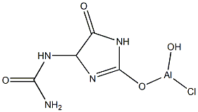 Chloro[(4,5-dihydro-5-oxo-4-ureido-1H-imidazol-2-yl)oxy]hydroxyaluminum,,结构式