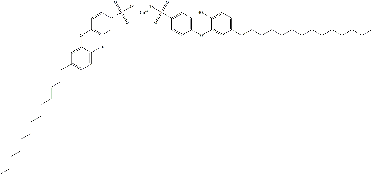 Bis(2'-hydroxy-5'-tetradecyl[oxybisbenzene]-4-sulfonic acid)calcium salt 结构式