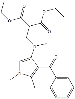[N-(4-Benzoyl-1,5-dimethyl-1H-pyrrol-3-yl)methylaminomethyl]malonic acid diethyl ester Struktur