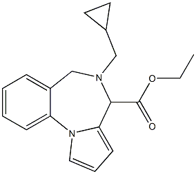 5-Cyclopropylmethyl-5,6-dihydro-4H-pyrrolo[1,2-a][1,4]benzodiazepine-4-carboxylic acid ethyl ester Structure