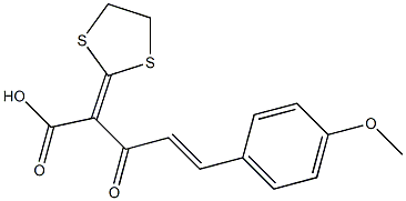 2-(1,3-Dithiolan-2-ylidene)-3-oxo-5-(4-methoxyphenyl)-4-pentenoic acid,,结构式