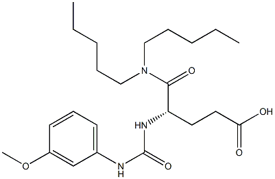 (S)-5-(Dipentylamino)-4-[((3-methoxyanilino)carbonyl)amino]-5-oxopentanoic acid Structure