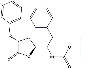 (3R,5S)-3-Benzyl-5-[1-[(tert-butoxycarbonyl)amino]-2-phenylethyl]-4,5-dihydrofuran-2(3H)-one Structure