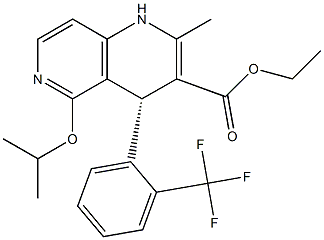 (4R)-1,4-Dihydro-5-isopropyloxy-2-methyl-4-[2-(trifluoromethyl)phenyl]-1,6-naphthyridine-3-carboxylic acid ethyl ester Structure