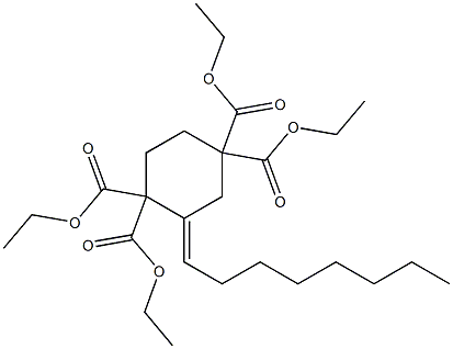 3-Octylidene-cyclohexane-1,1,4,4-tetracarboxylic acid tetraethyl ester,,结构式